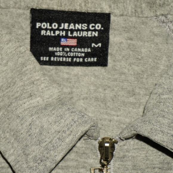 Vintage Polo Jeans Co. Ralph Lauren Polo USA Quarter-Zip Shirt Gray Size M - Picture 6 of 9